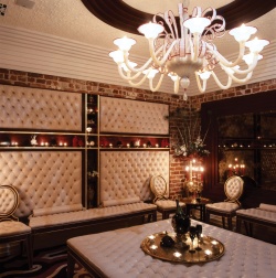 Chandelier installed