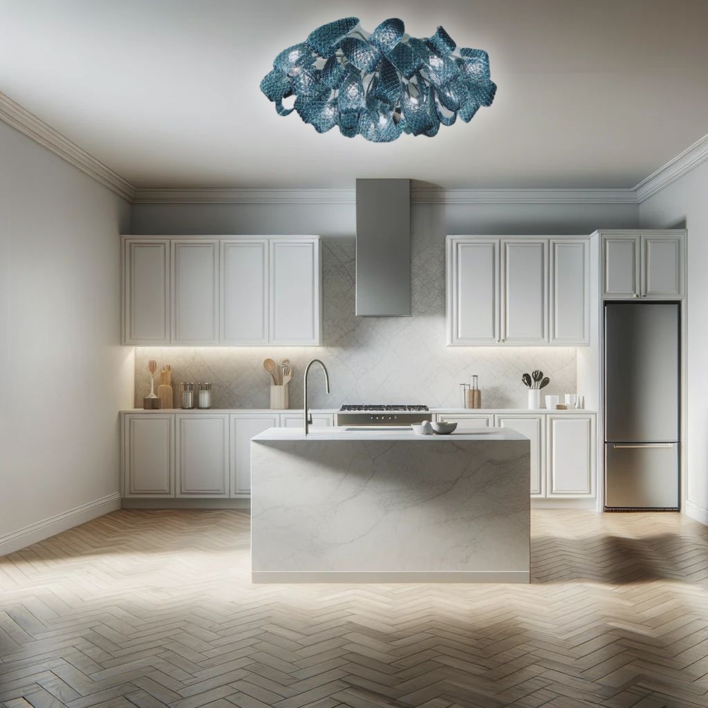 Ambiente fresco e naturale con lampade lulù di colore verde