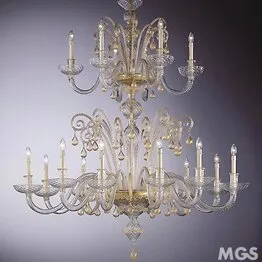Crystal chandelier with gold decoration